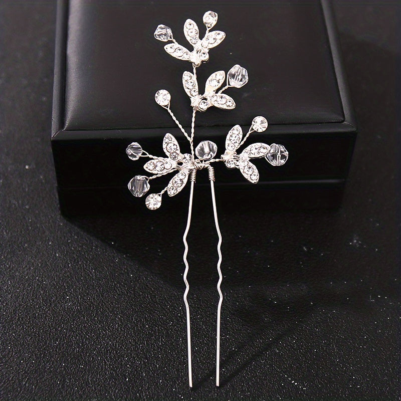 Rhinestone U-Shaped Hair Pins for Bride