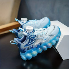 Boys' Casual Low Top Mesh Sneakers With Rotating Button