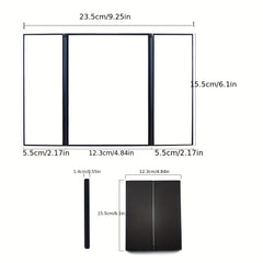 Tri-Folding LED Lighted Makeup Mirror with Stand