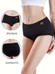 4pcs Letter Print Briefs Women's Comfy & Breathable Intimates Panties