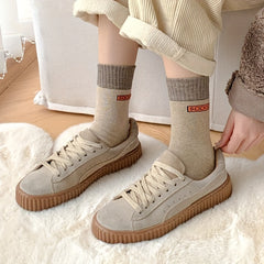 10 Pairs Letter Print Socks Warm Mid Tube Stockings