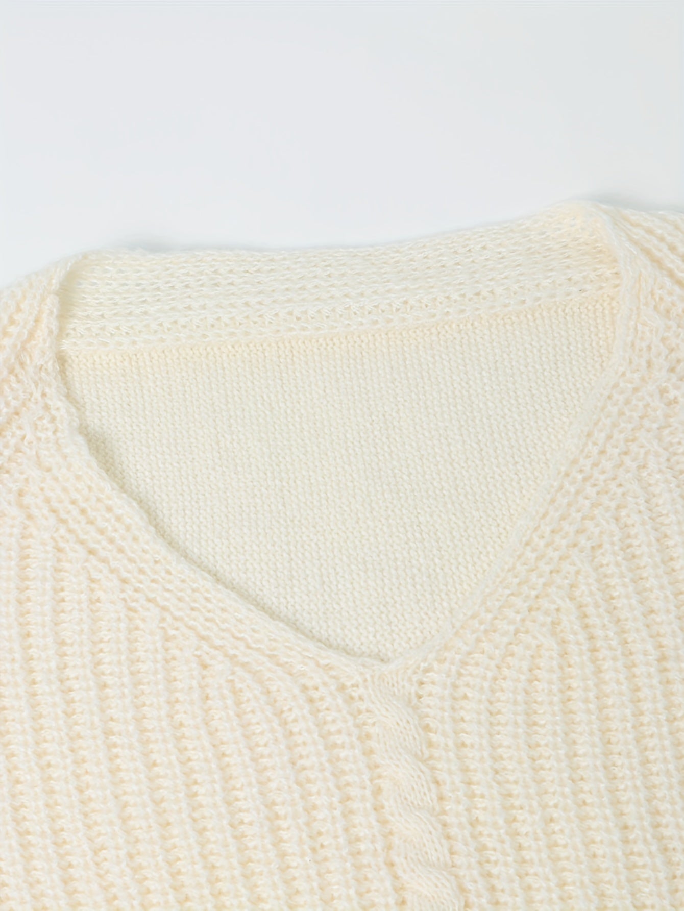 Casual Sweater V Neck Stretch