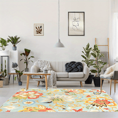 Floral Living Room Rug Area Rugs Machine Washable Non Slip Kitchen Rug