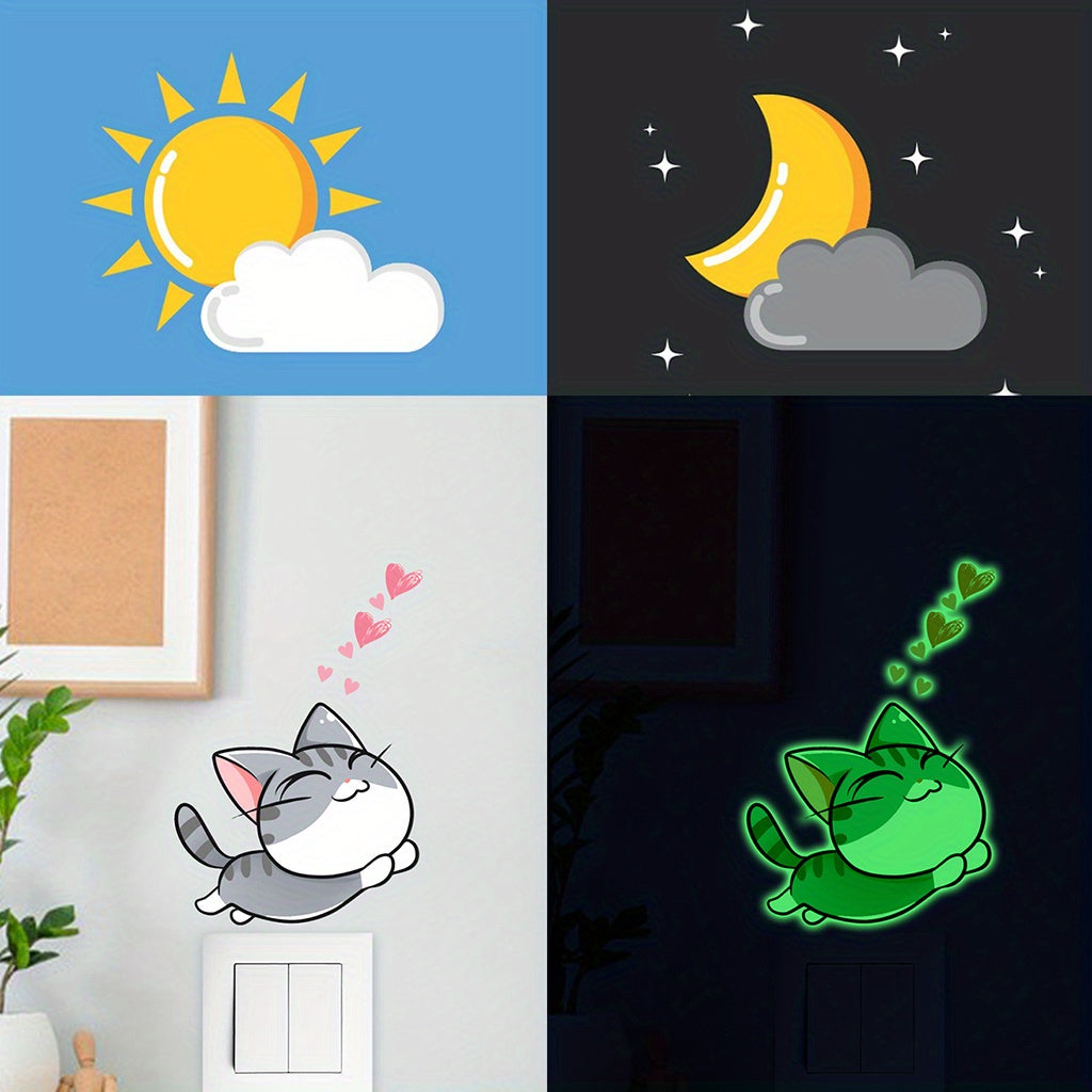 Luminous Cat Switch Sticker PVC Decoration Sticker