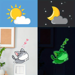 Luminous Cat Switch Sticker PVC Decoration Sticker