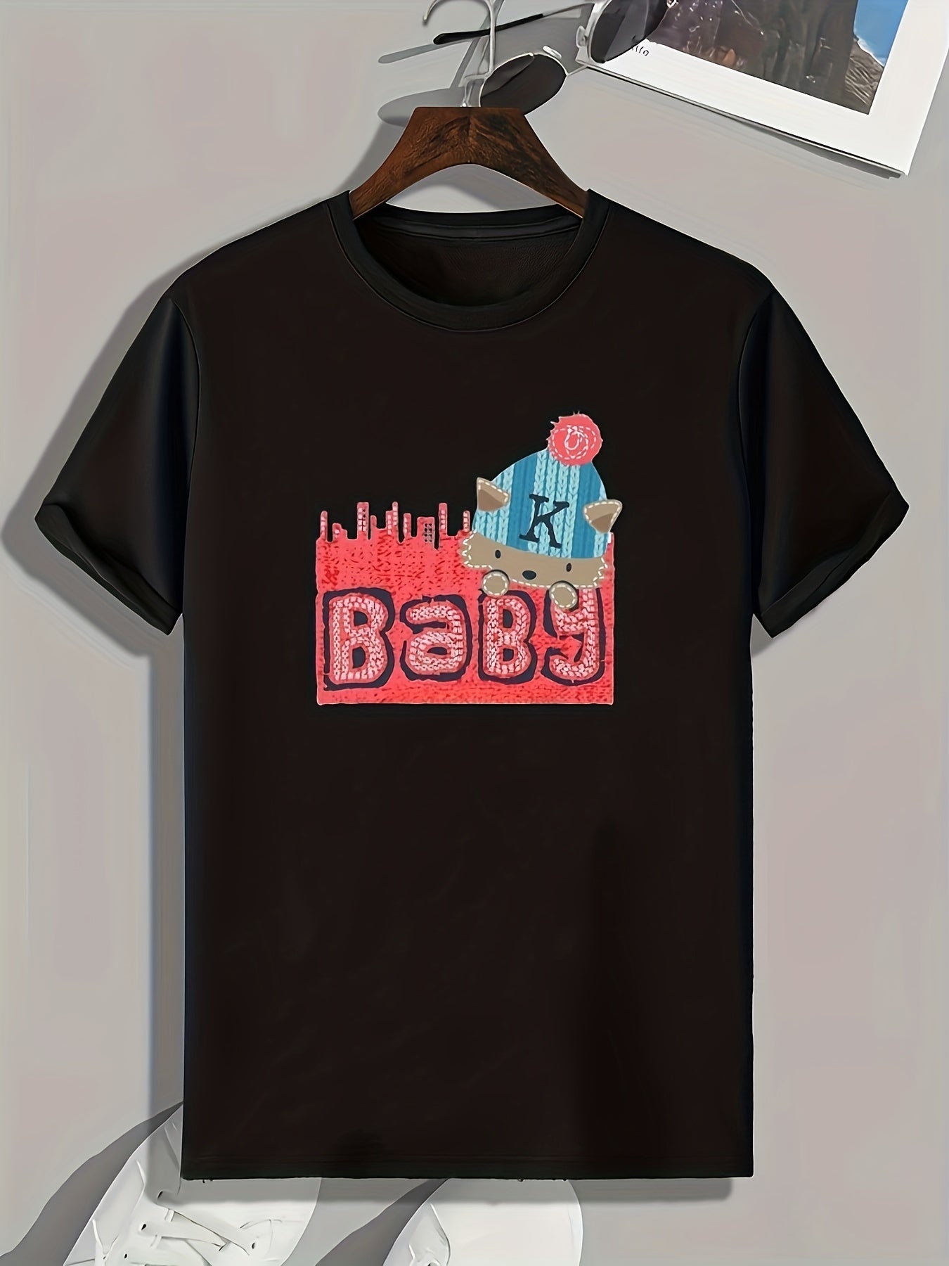 Baby Pattern Print Men's Sports T-shirt, Outdoor Fitness Clothing, Gift For Men
