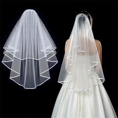 Ribbon Edge Head Veil Bridal Veil Wedding Accessories