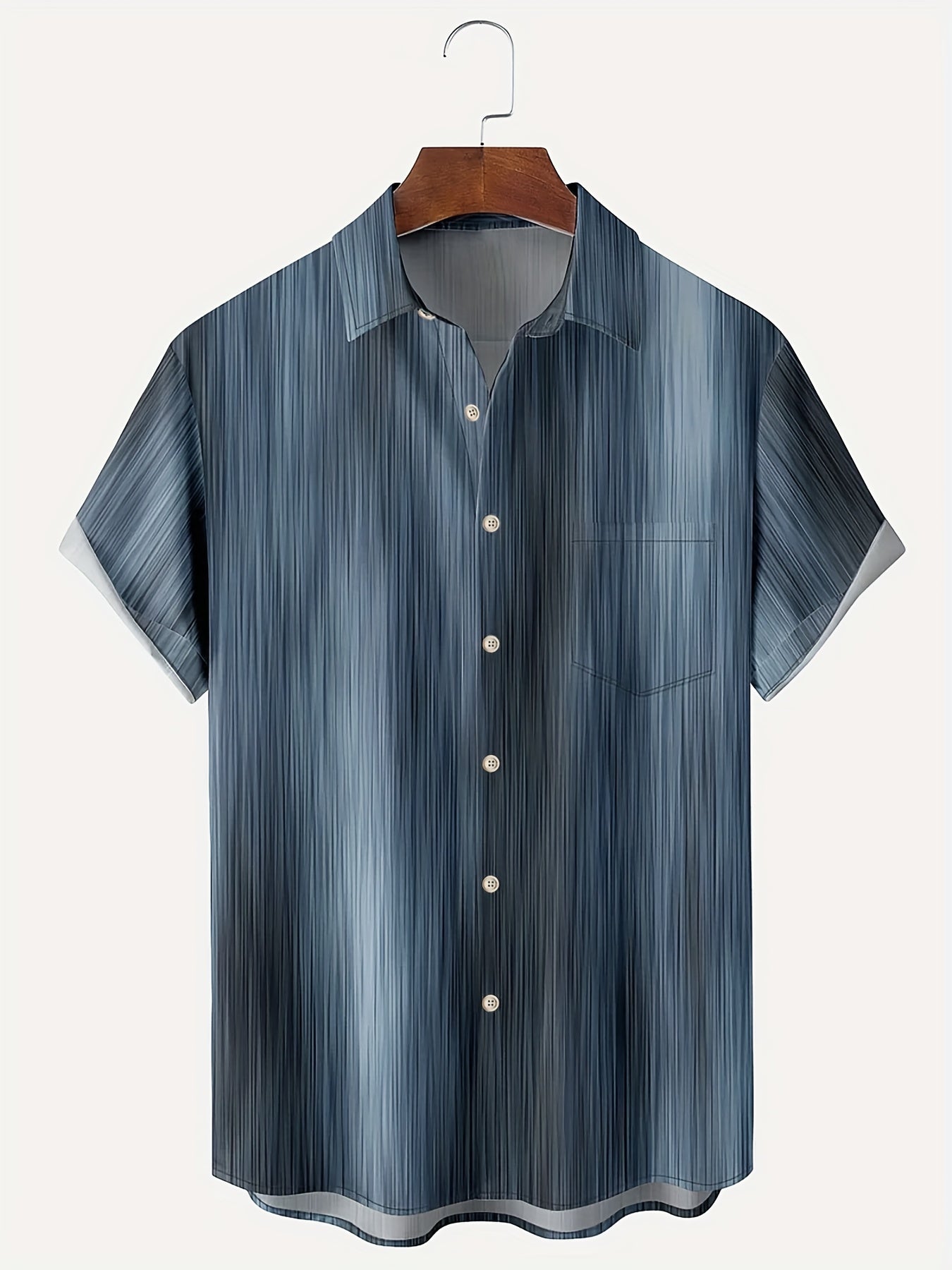 Vintage Gradient Stripe Print Shirt for Men