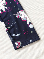 Kids Unicorn Graphic Elastic Waist Leggings