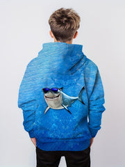 Kids Shark Graphic 3D Print Hoodie Street Wear