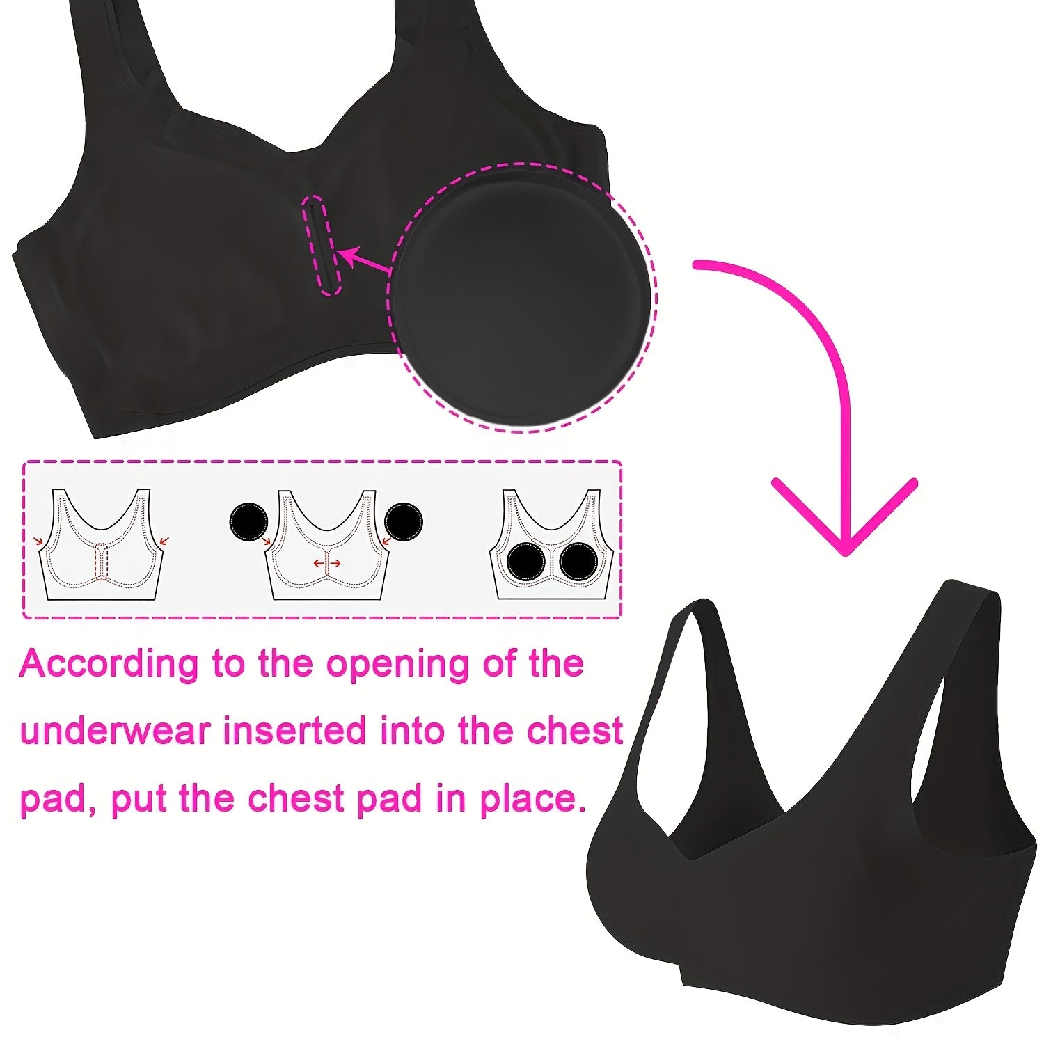 3 Pairs Reusable Bra Insert Pads Soft & Comfy Chest Enhancer Pads
