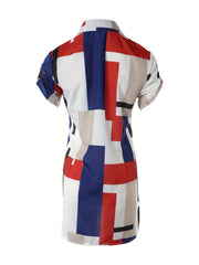 Floral Print Mondrian Dress Multicolor Women's