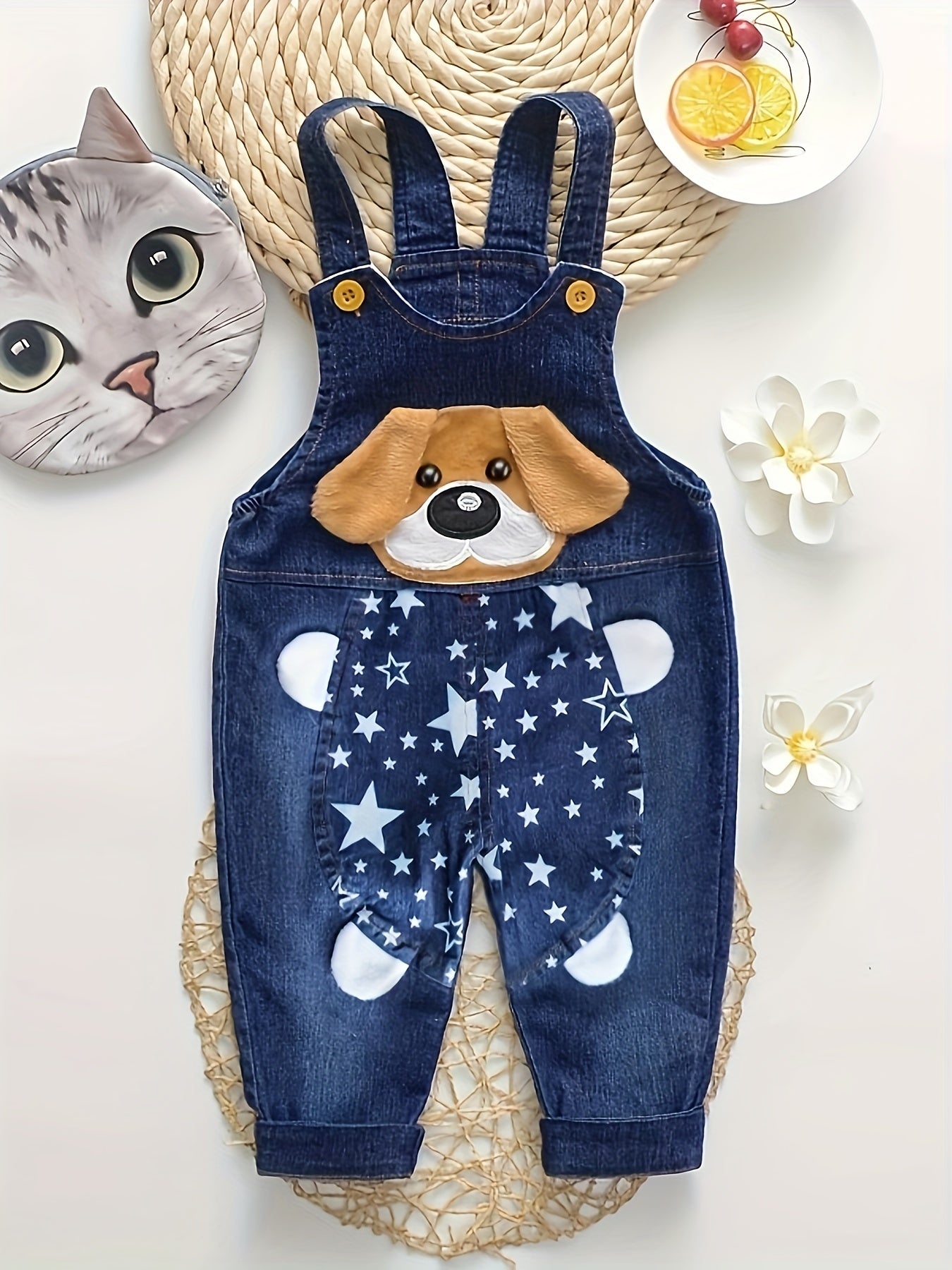 Baby Summer Jean Overalls Toddler Denim 3D Animal Graphic Bib Pants