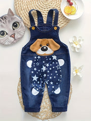Baby Summer Jean Overalls Toddler Denim 3D Animal Graphic Bib Pants