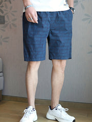 Men's Quick Dry Beach Shorts with Allover Print for Summer
