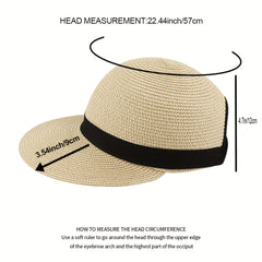 Men's Straw Woven Peaked Cap Equestrian Hat