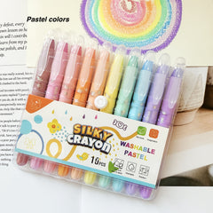 10 Twistable Crayons Glitter & Pastel Shades Non-Toxic Washable Gel