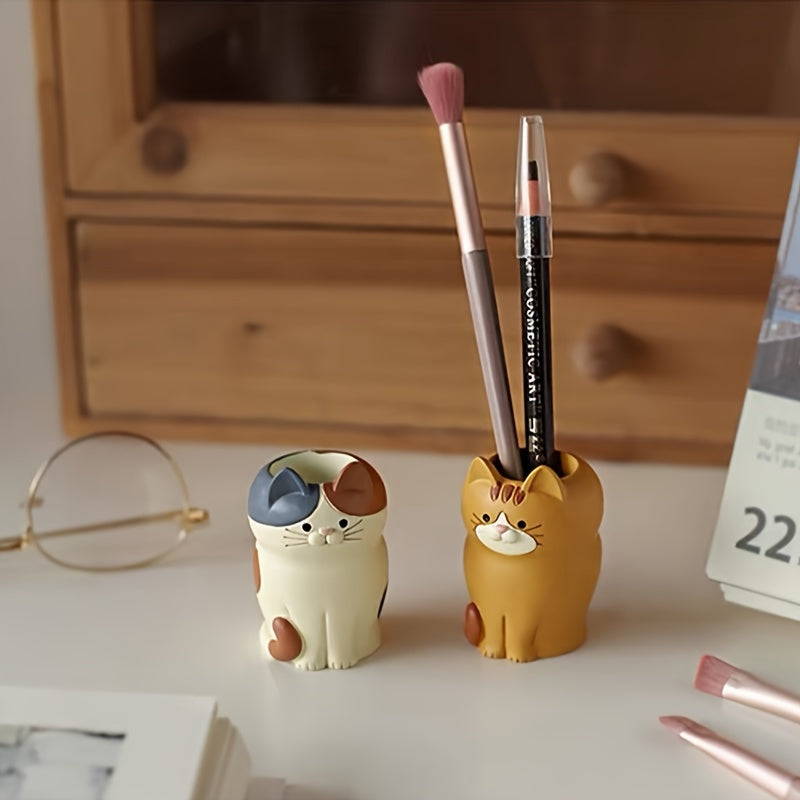 Cat Pen Holder Desk Organizer for School Office Home