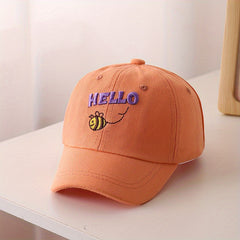 Kids Bee Embroidered Baseball Cap Sun Protection Hat
