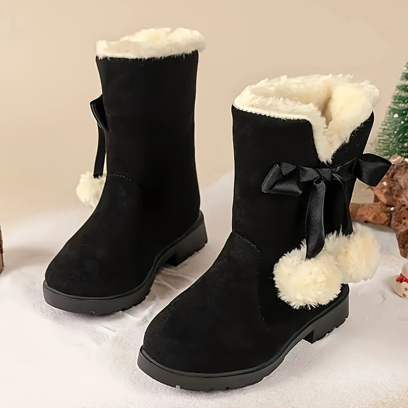 Girl's High Top Snow Boots Lightweight Warm Keeping Outdoor Hiking Plush Comfort