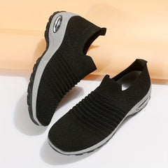Women's Air Cushion Sole Slip-On Sneakers Low Top Casual Shoes