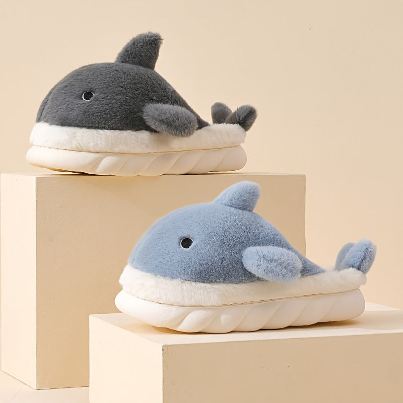 Men's Shark House Slippers Cozy Winter Shoes