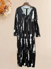 Tie Dye Long Sleeve Round Neck Jumpsuit