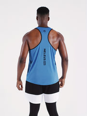 Men's Letter Print Tank Top Quick Dry Stretch Breathable Sleeveless Shirt