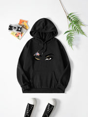 Hooded Drawstring Sweatshirt Solid Pullover with Pockets