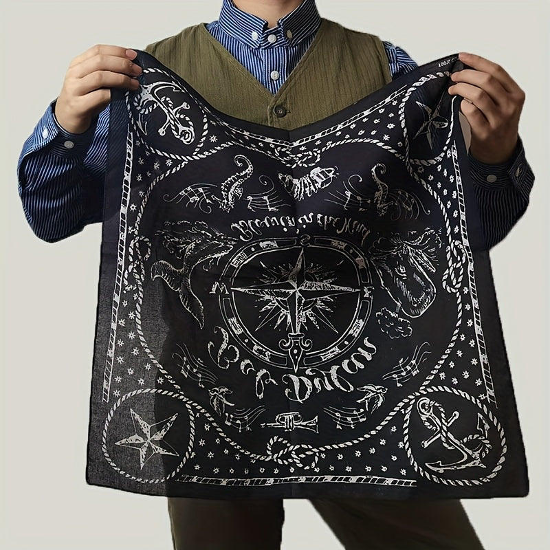 Whale Anchor Pattern Hip Hop Headscarf for Men and Women