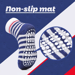 5pairs Baby Non Slip Toddler Socks Cotton Striped Crew Socks For Boys And Girls