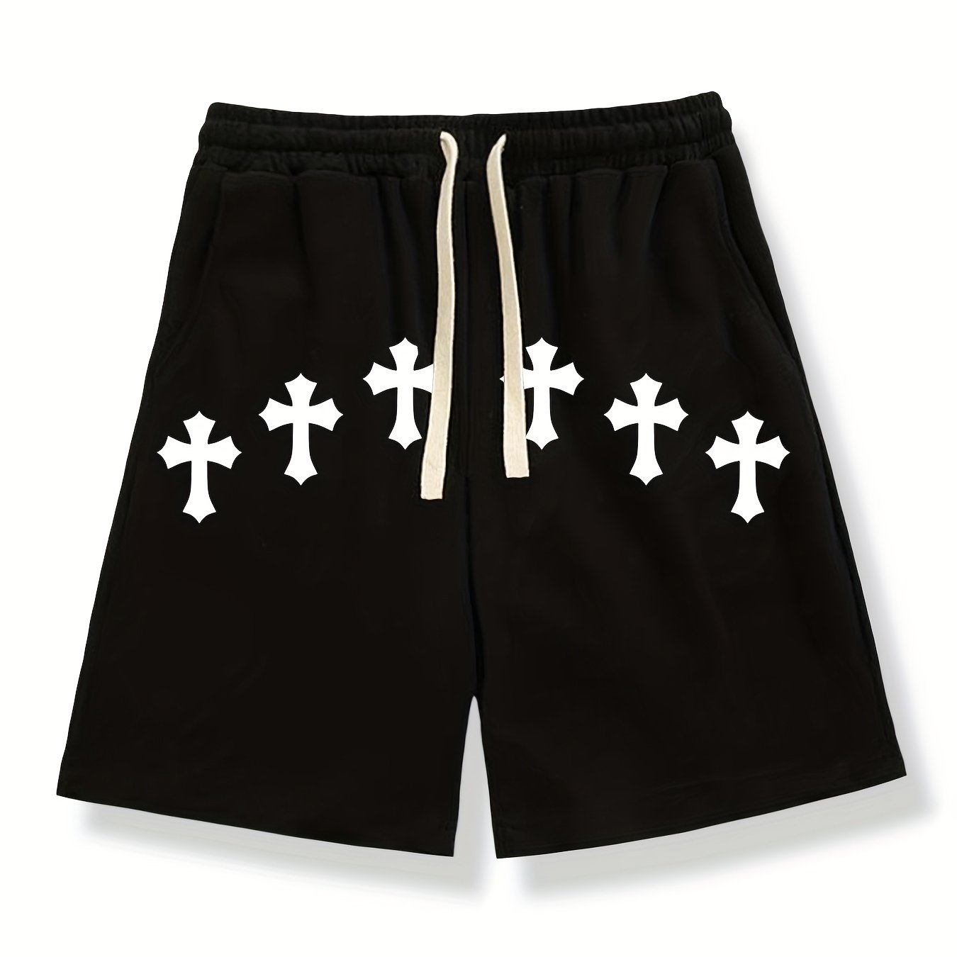 Graphic Print Solid Casual Stretch Shorts for Men