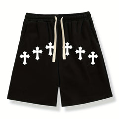 Graphic Print Solid Casual Stretch Shorts for Men