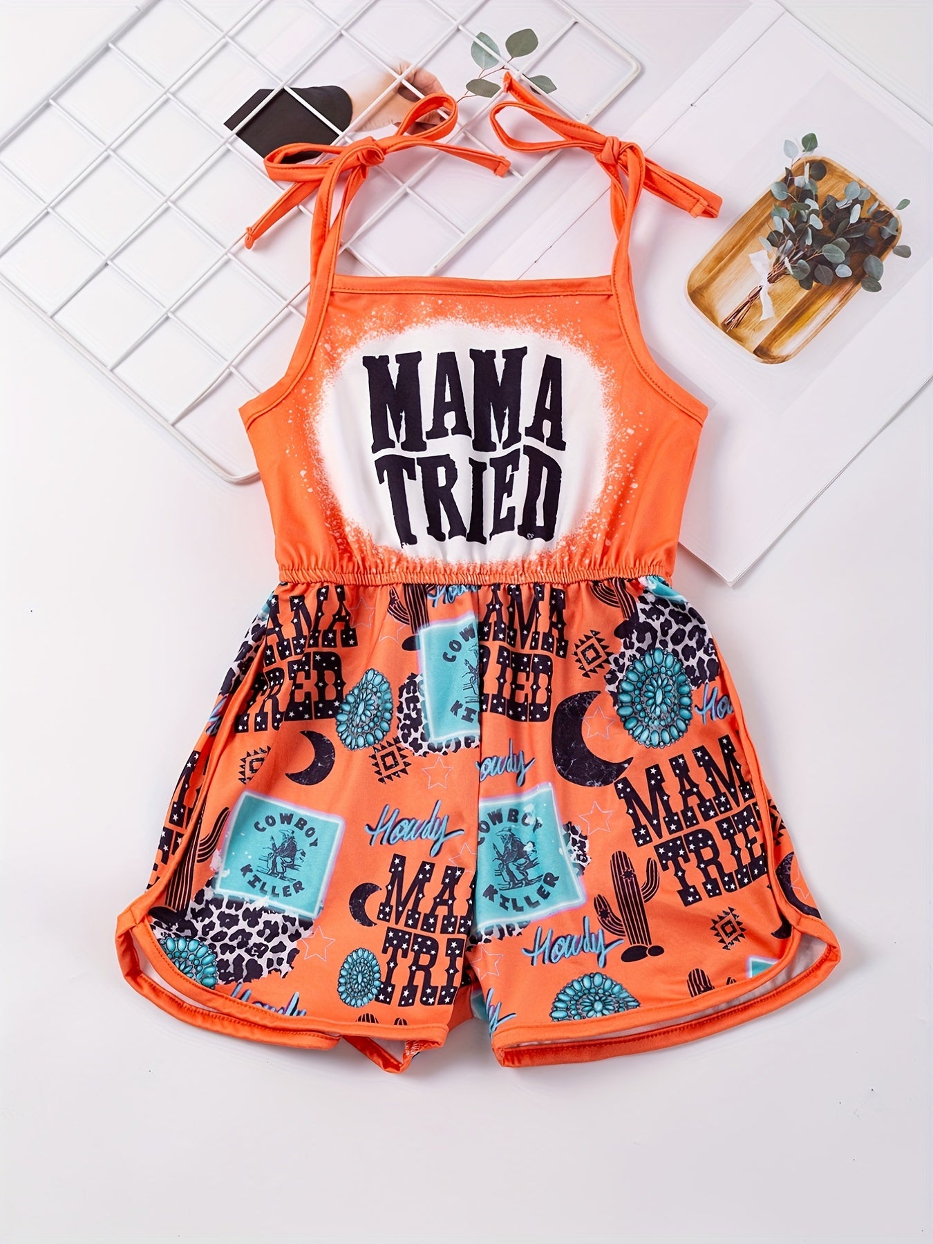 Toddler Girls MAMA TRIED Cactus Cami Rompers Jumpsuits