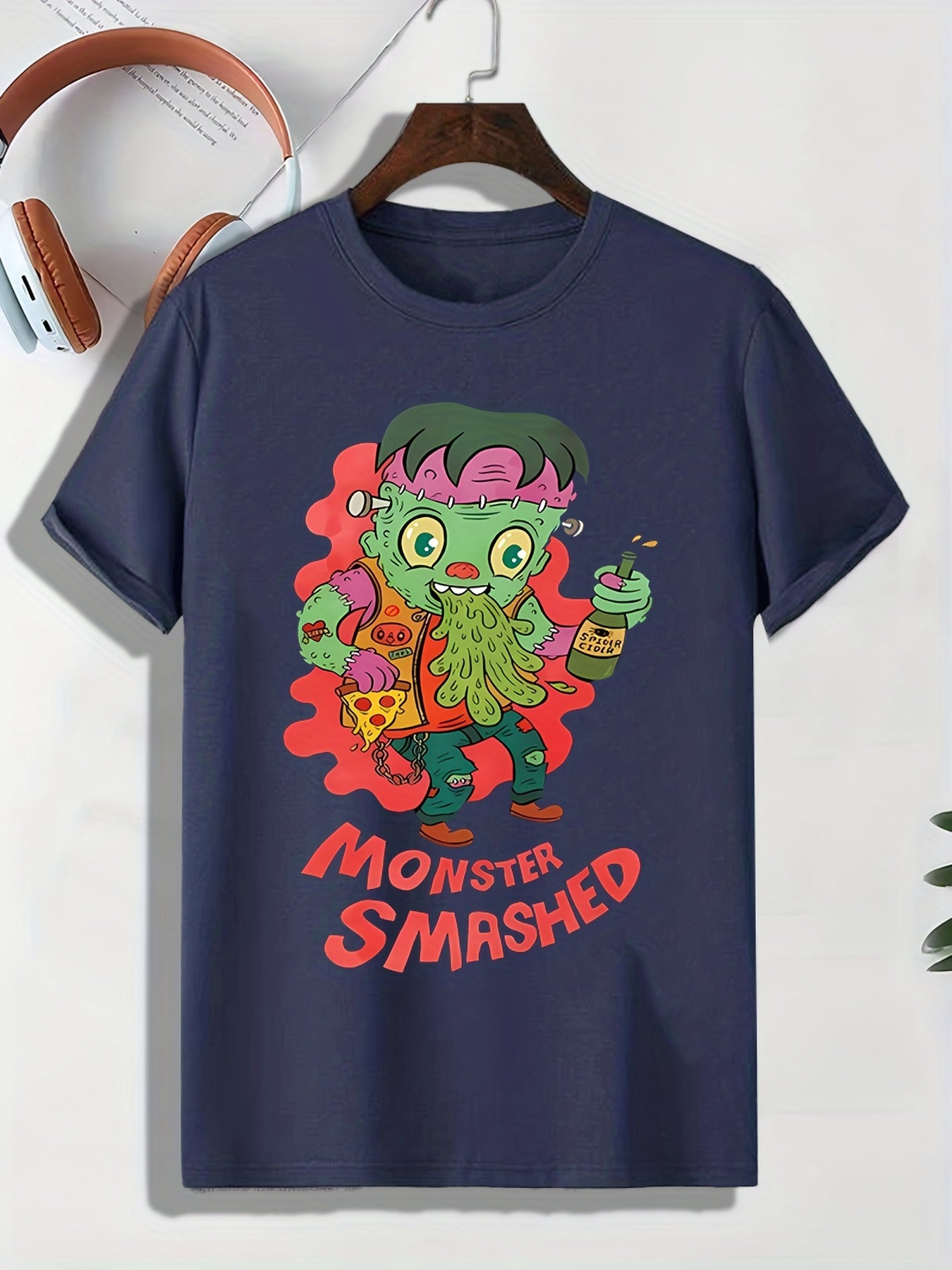 Men's Monster Smashed Pattern T-shirt Active Tee