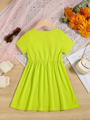 Girls' Comfy Short Sleeve Tunic Dress Skater Dresses