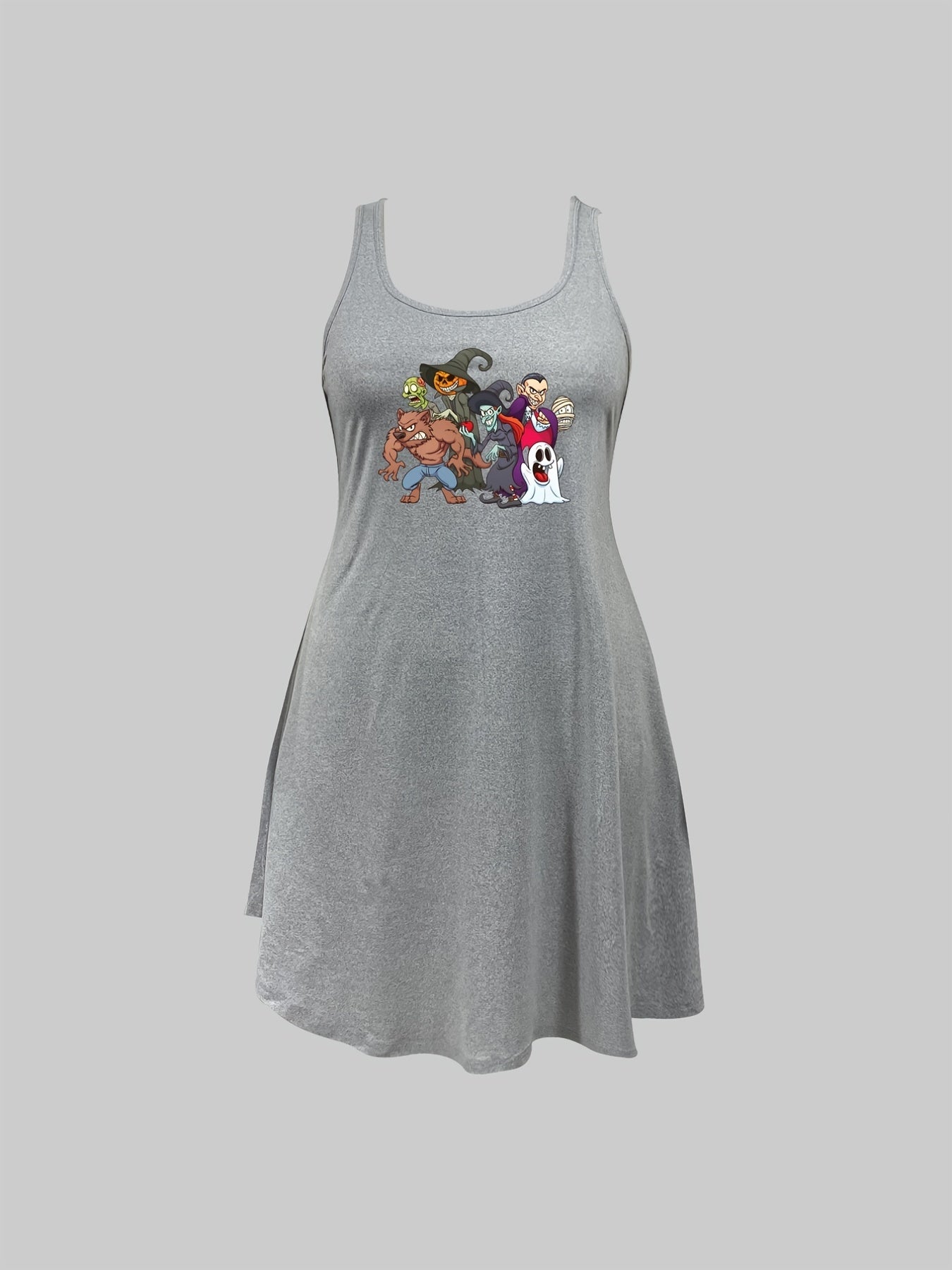 Halloween Nightdress Women's Ghost & Bat Witch Print Sleep Dress