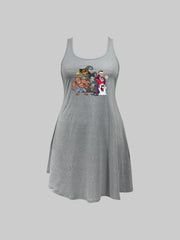 Halloween Nightdress Women's Ghost & Bat Witch Print Sleep Dress