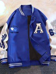 Casual Letter Sports Jacket Long Sleeve Baseball Jacket