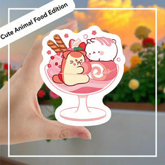 103pcs Colorful Food and Animal Stickers DIY Planner Decoration