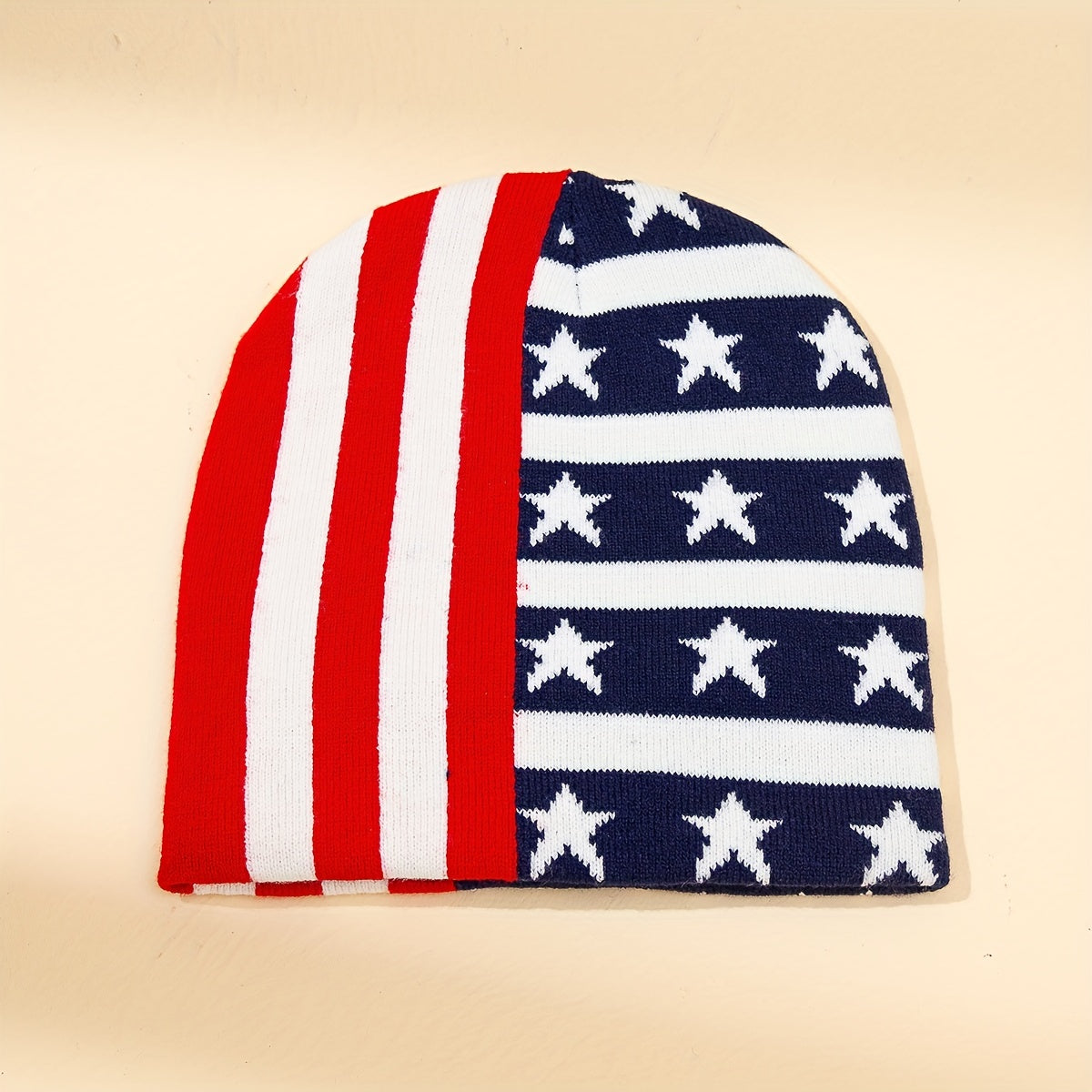 Independence Striped Star American Flag Knitted Jacquard Hat