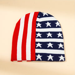 Independence Unisex Beanie Cap Flag Jacquard Hip Hop Knit Hat Patriotic