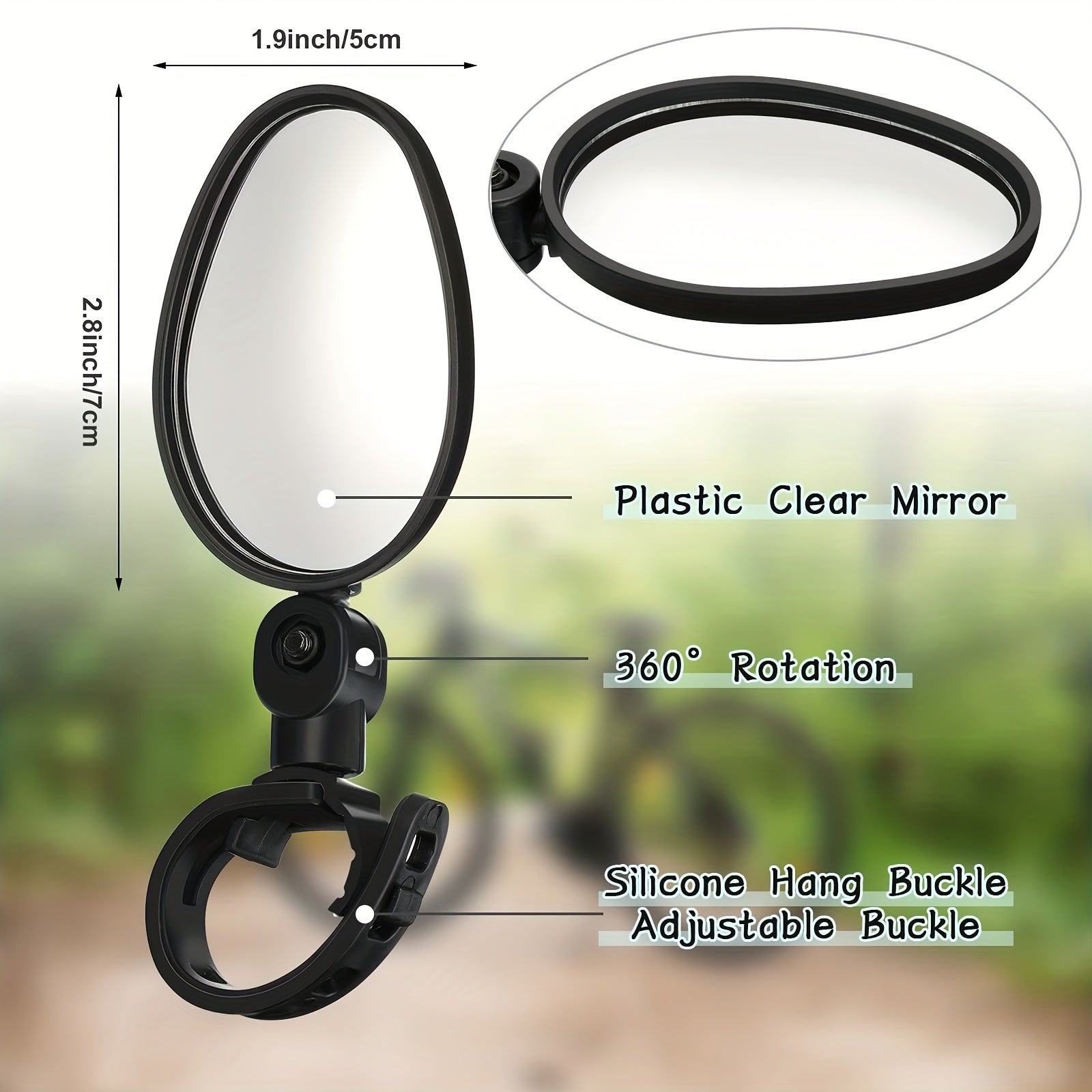 Adjustable Handlebar Mirror Wide Angle Bicycle Mirror for Safe Rearview Cycling