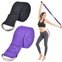 6-8 Ft Yoga Strap Adjustable D Ring Buckle Cotton Yoga Belt