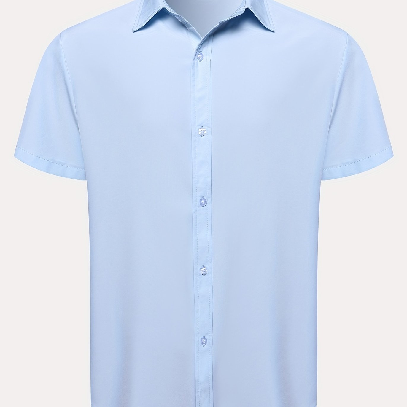 Men's Casual Solid Short Sleeve Shirt for Summer Vacation Resort