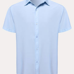 Men's Casual Solid Short Sleeve Shirt for Summer Vacation Resort
