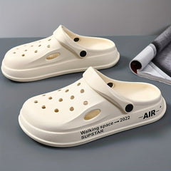 Women's Platform Clogs Letter Printed Non Slip Slide Shoes