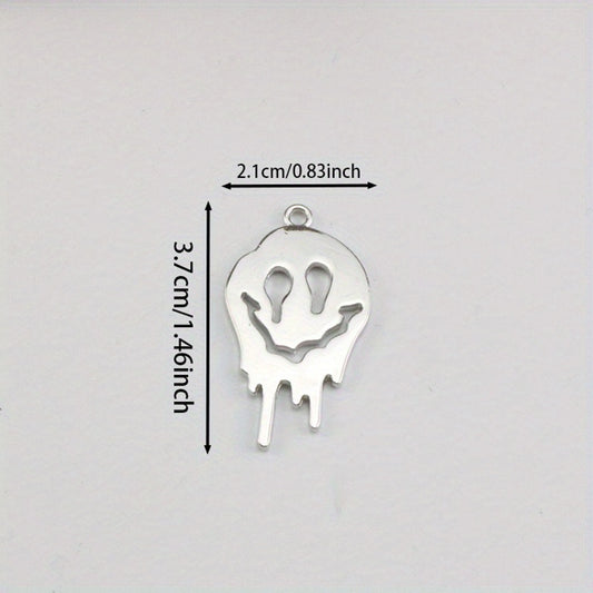 5pcs Abstract Ghost Face Pendant Alloy Skull Charms for DIY Halloween Jewelry