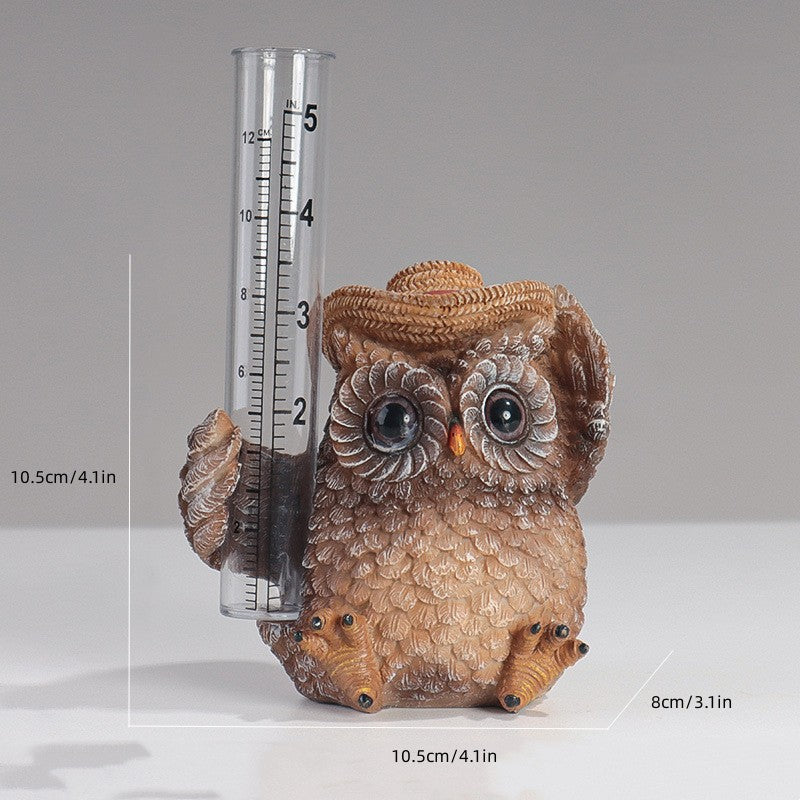 Adorable Owl Rain Gauge for Garden Measurement