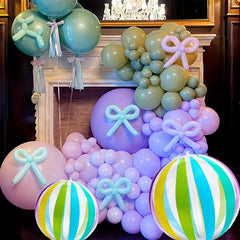 2pcs Striped Beach Balls Large and Small Outdoor Decoration